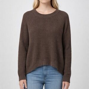 Vince Wool Yak Waffle Knit Sweater Brown‎ XS